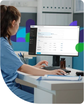 Doctor logs in data in a computer