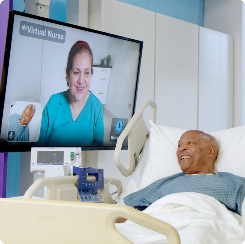 Nurse speaking with patient virtually