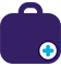 Briefcase with medical symbol