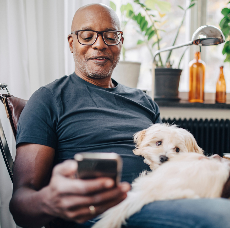 Man looking at his phone