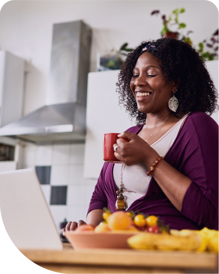 Woman laughing while on video call