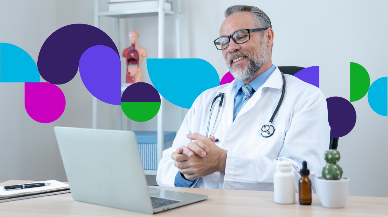 Doctor talks to patient through a virtual call