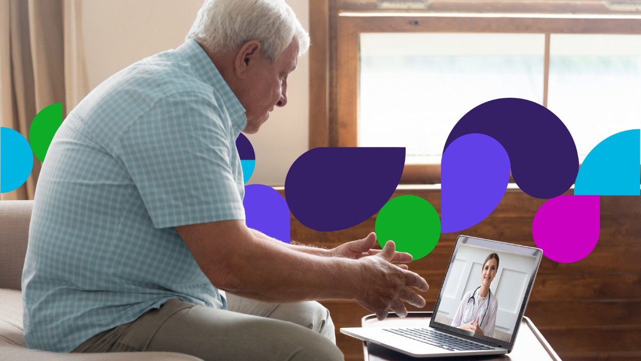 Elder person gets virtual health care